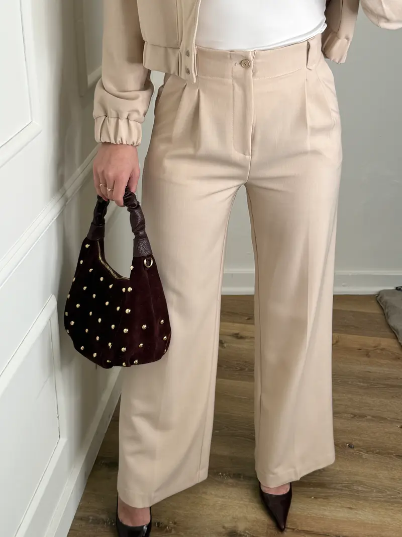 Zoe plooien pantalon - beige