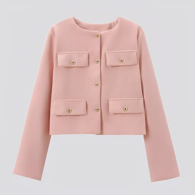 Zoe - Stylowy krótki płaszcz z guzikami dla kobiet
