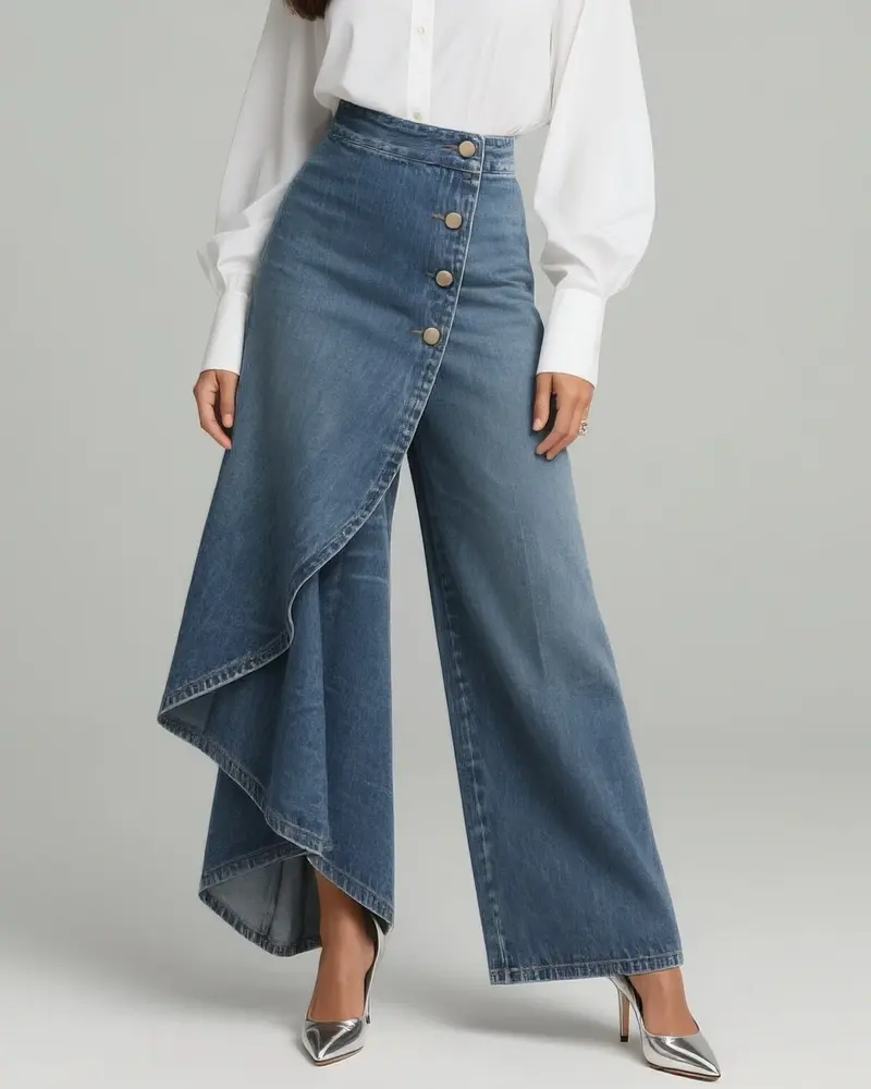 Zoe™ | Denim Wrap Trousers